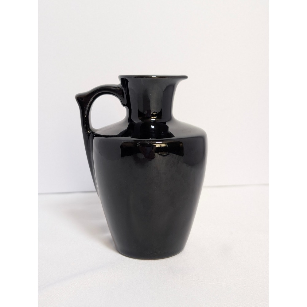 Frankoma 838 Black Onyx Glaze Pottery Pitcher Vase Mid Century Modern 5.5"